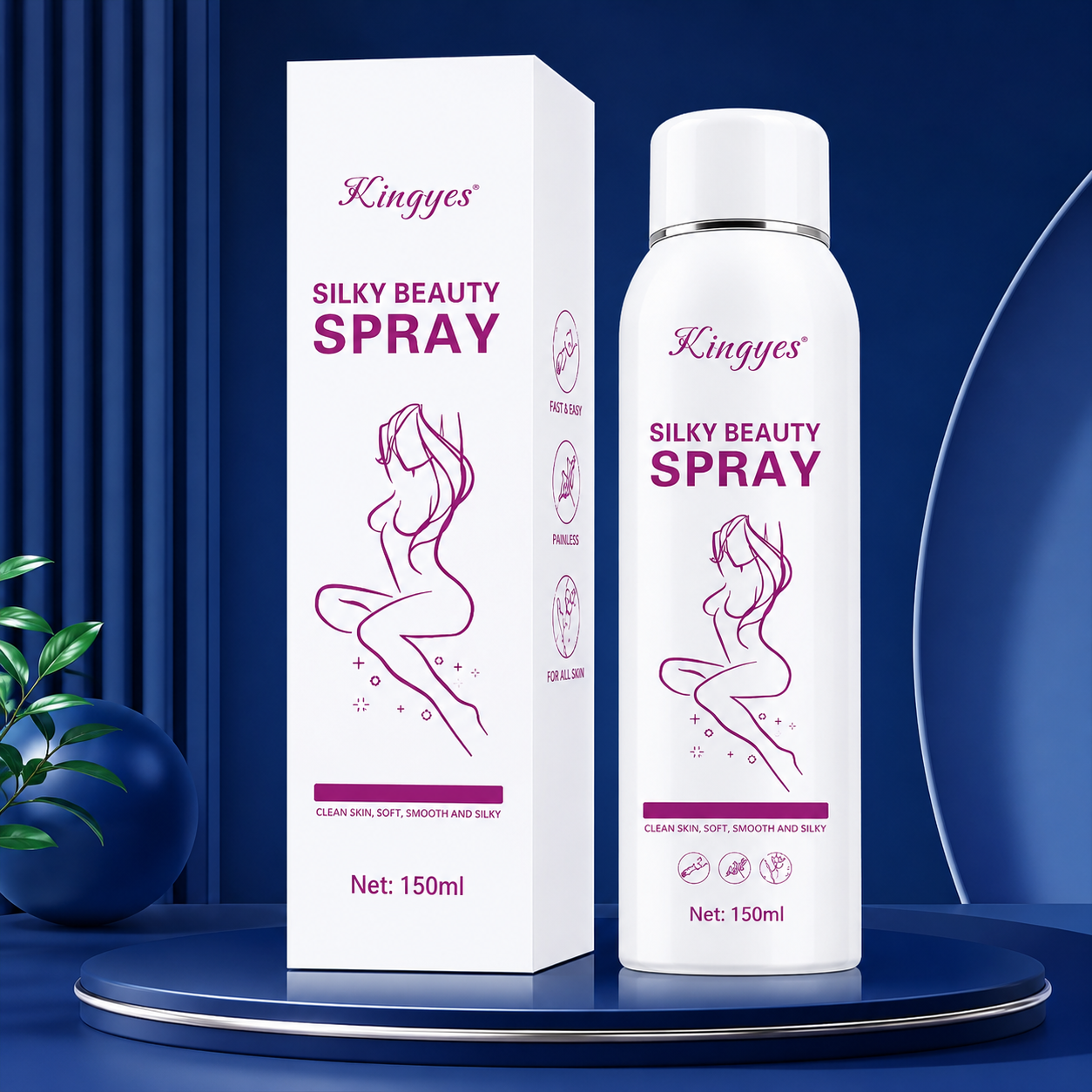Silky Beauty Hair Removal Spray | Quick & Painless Hair Removal Foam | 150ml