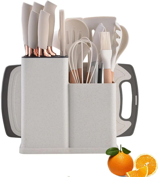 19PCS Kitchen Set – A complete utensil and knife toolkit with elegant design and everyday functionality.