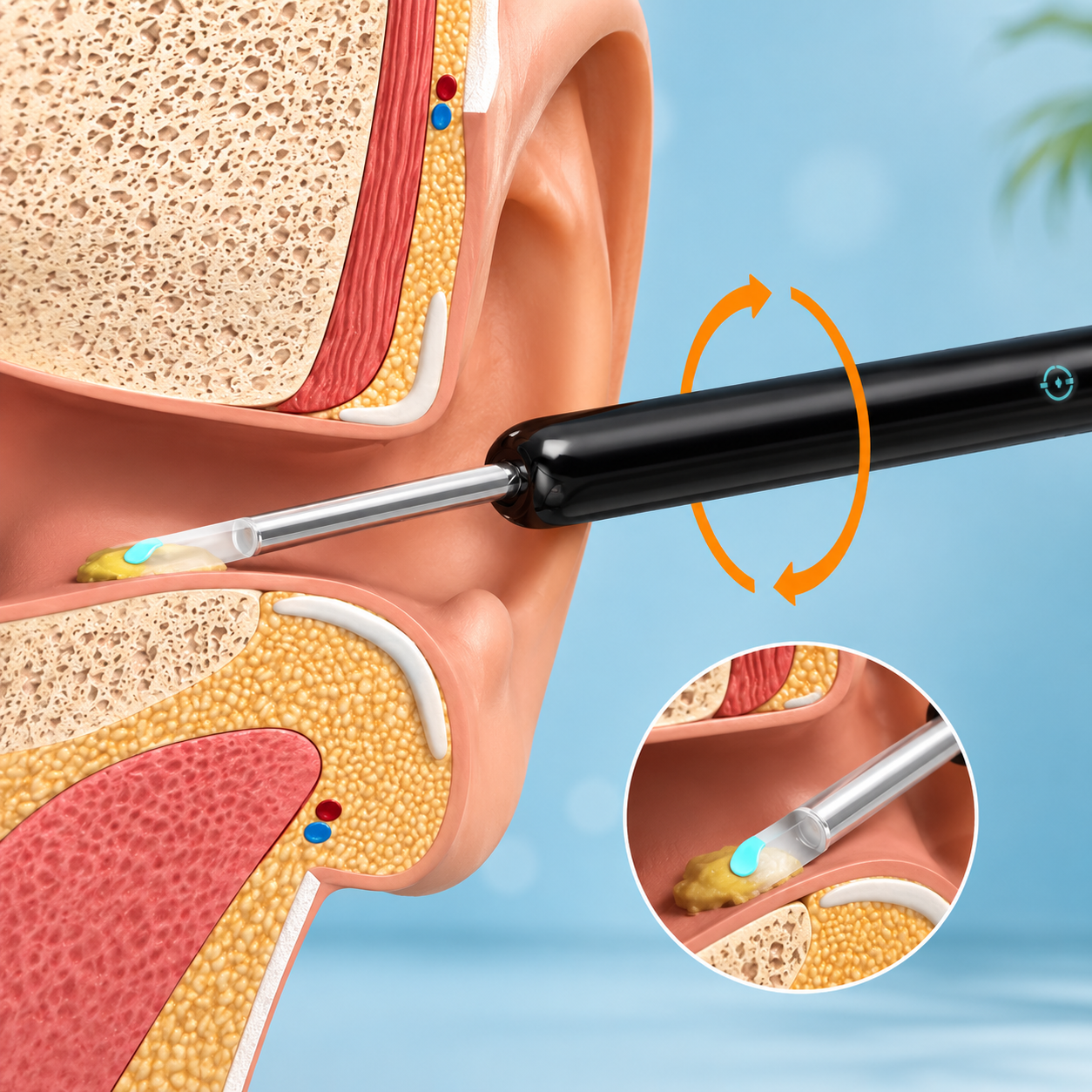Smart Earwax Removal Camera Kit with HD visual ear cleaner and WiFi smartphone connection